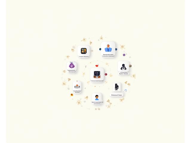 Illustrasjon av forskjellige app-økosystemer, representert med grupper av app-ikoner lenket sammen, som flyter over en bakgrunn med nordiske mønstre.