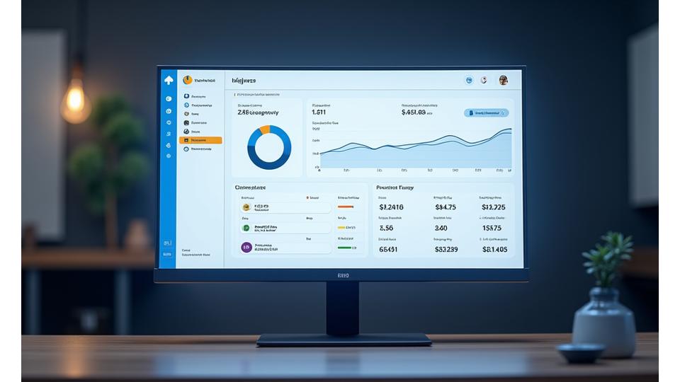 Et digitalt dashboard som viser ulike produktivitetsmetrikker på en klar og oversiktlig måte, med grafer og nøkkeltall.