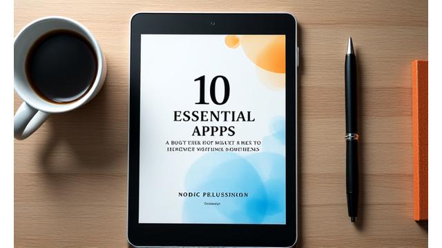 Skjermbilde av en digital guide med tittelen '10 Essential Apps'